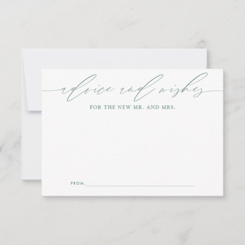 Green Advice for Newlyweds Keepsake Card