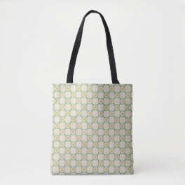 Green Aesthetic Checkered Sunflower Y2K Pattern Tote Bag