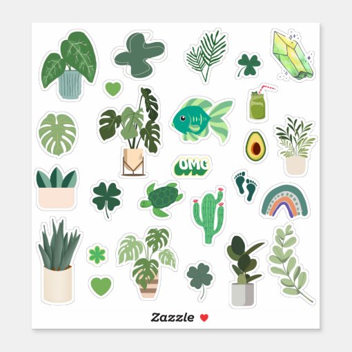 Green Aesthetic Pack Sticker | Zazzle