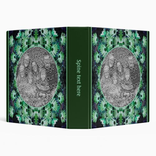 Green African Daisy Flowers Frame Add Your Photo  3 Ring Binder
