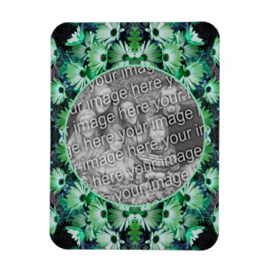 Green African Daisy Flowers Frame Add Your Photo Magnet