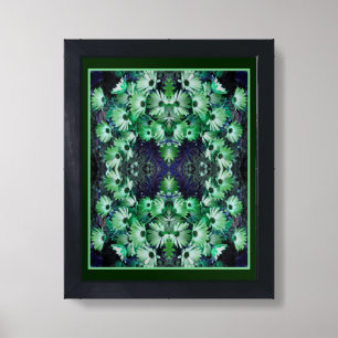Green African Daisy Flowers Nature Art Framed Art