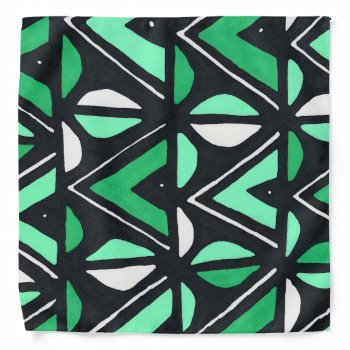Green African Mudcloth Tribal Print Bandana by its_sparkle_motion at Zazzle