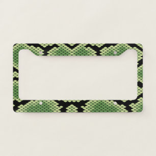 Green African Wildlife Snake Animal Print Pattern License Plate Frame