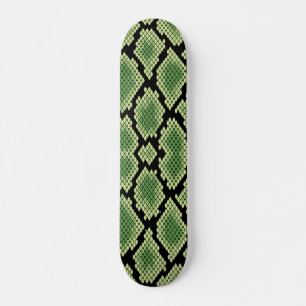 Green African Wildlife Snake Animal Print Pattern Skateboard