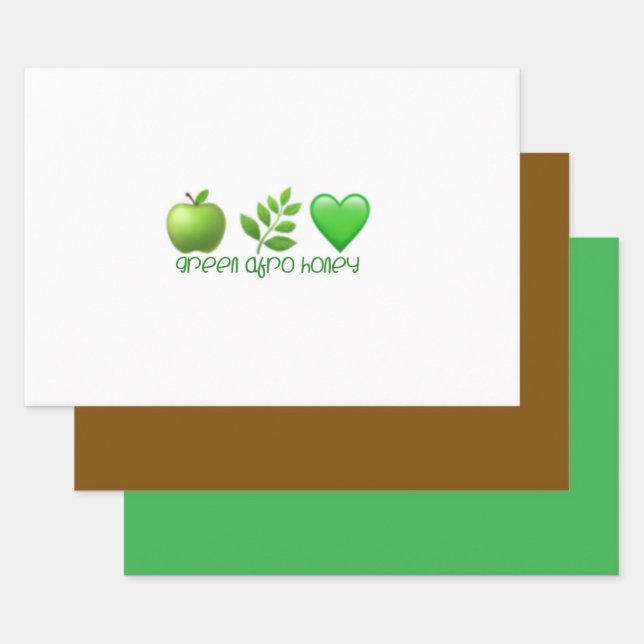 Green Afro Honey Gift Wrap 2 (Set)