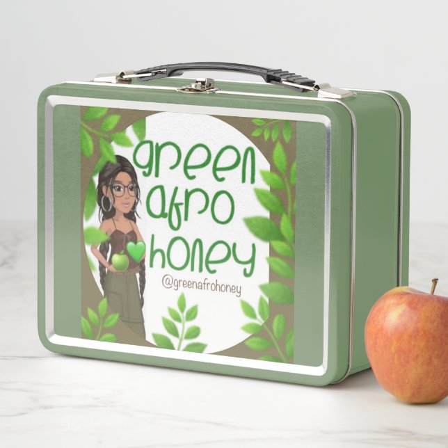 Green Afro Honey Lunch Box 1 (In Situ)
