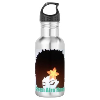 Green Afro Honey Water Bottle