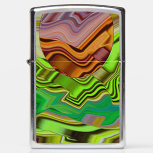 Green Agate Intarsia Zippo Lighter