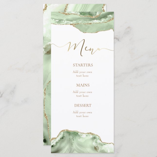 green agate Menu (Front/Back)