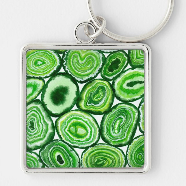 Green agate pattern keychain (Front)