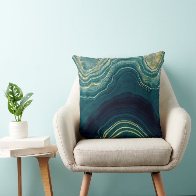 Green agate throw pillow (Chair)