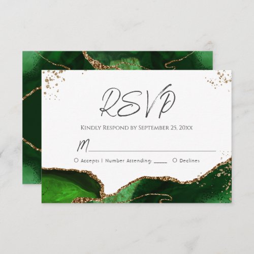 Green Agate Wedding RSVP