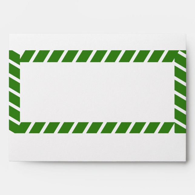 Green Airmail Stripes #10 Envelope (Front)
