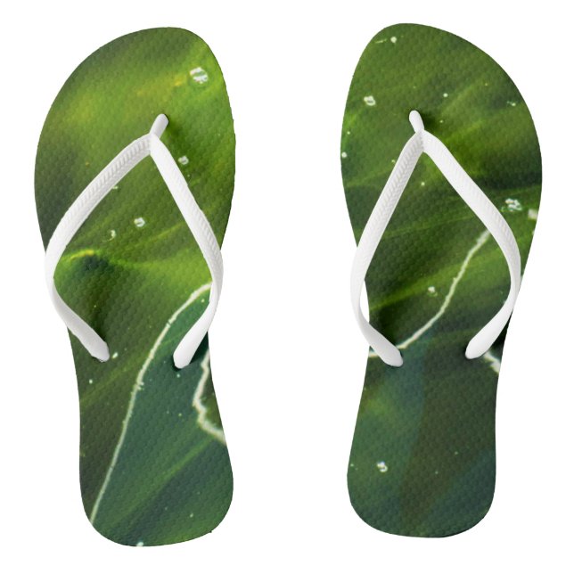 Green Algae and Water ffcnm Flip Flops (Footbed)