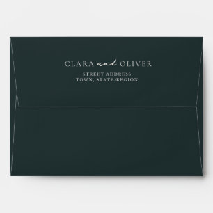 Green Algarve Cliff Arch Wedding Return Address Envelope