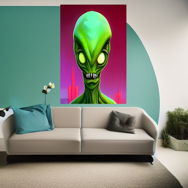 Green Alien | AI Art Poster (Creator Uploaded)