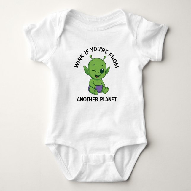 Green Alien Baby Bodysuit (Front)