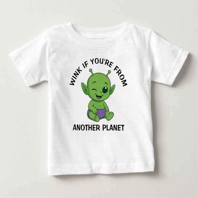 Green Alien Baby T-Shirt (Front)