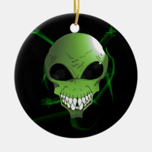 Green alien Christmas tree Ornament