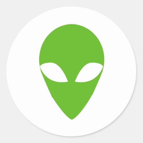 GREEN ALIEN CLASSIC ROUND STICKER