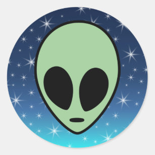 Green Alien Classic Round Sticker