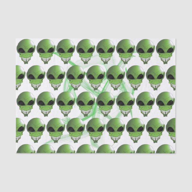 Green Alien Custom 10lb Tissue Paper (Front)
