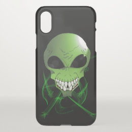 Green alien Custom iPhone-X Clearly Deflector Case