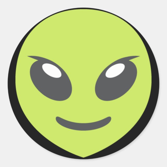 Green Alien Emoji Classic Round Sticker (Front)