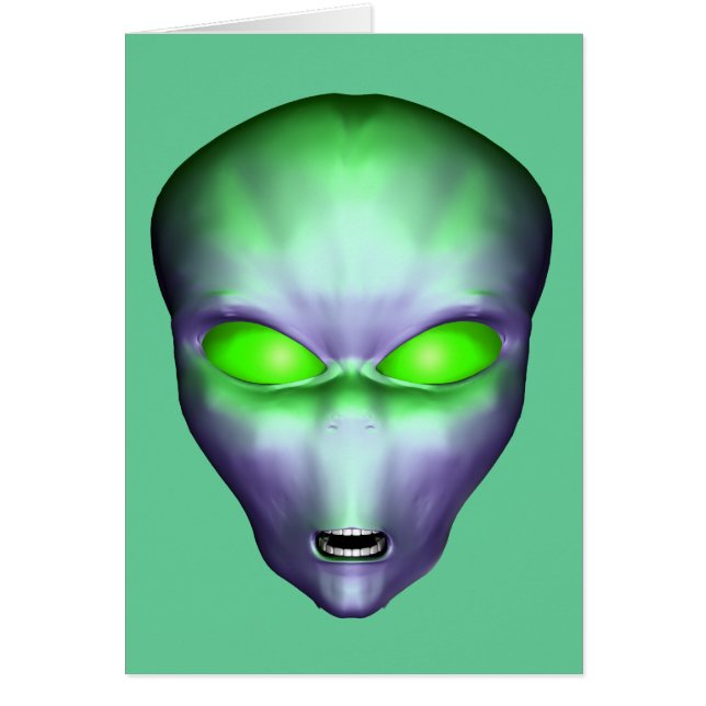 Green Alien Face Cards (Front)