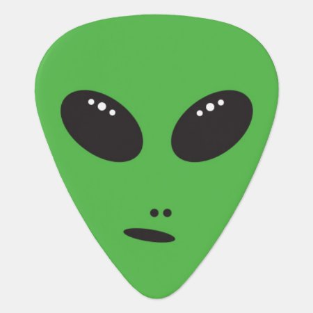 Green Alien Face Guitar Pick Plectrum