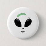 Green Alien Face Halloween Costume  Button