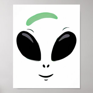 Green Alien Face Halloween Costume Poster