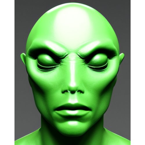 Green Alien Face  Science fiction T_Shirt