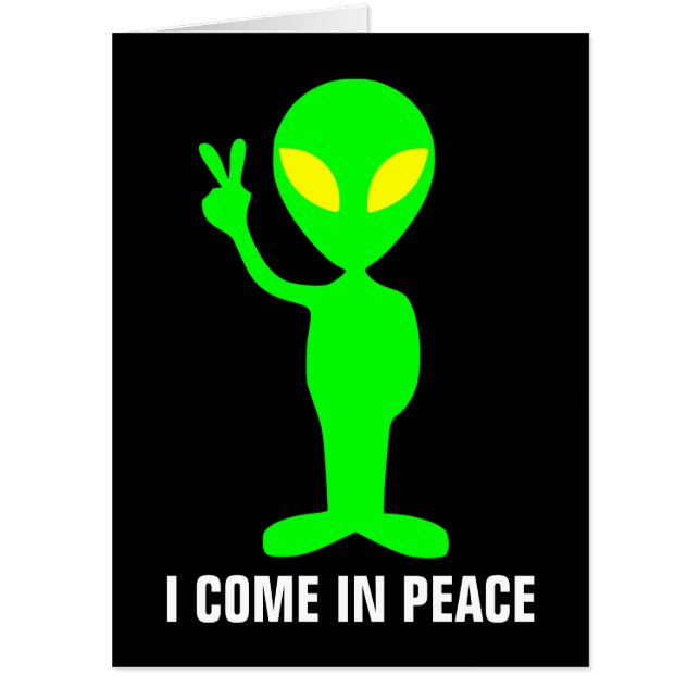 GREEN ALIEN FUNNY BIRTHDAY BIGGEST GREETING  CARD (Front)