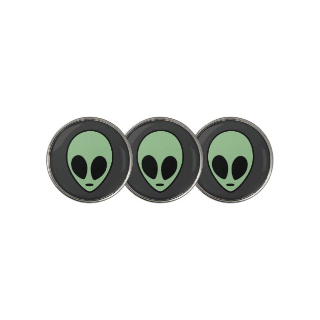 Green Alien Golf Ball Marker (3 Up)