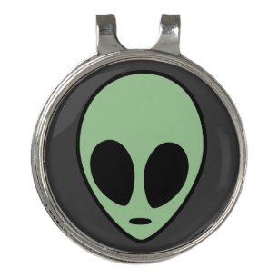 Green Alien Golf Hat Clip
