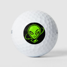 Green Alien Good Luck Golf Ball