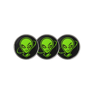 Green Alien Good Luck Golf Ball Marker