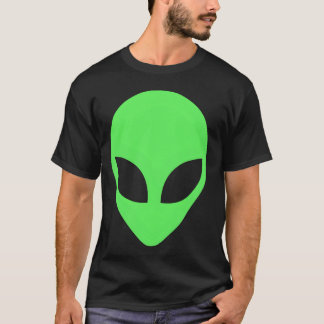 Green Alien Head 90S Style Alien friend T-Shirt