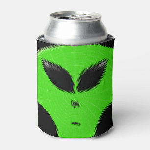Green Alien Head Can Cooler