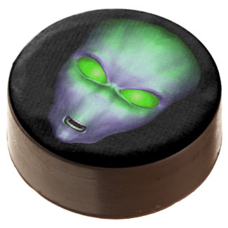 Green Alien Head Chocolate Dipped Oreo