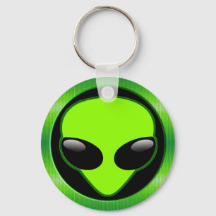 GREEN ALIEN HEAD KEYCHAIN