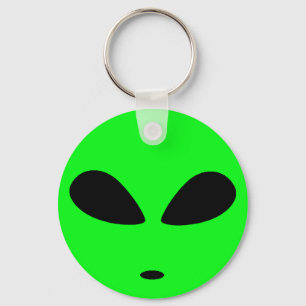 GREEN ALIEN HEAD KEYCHAIN