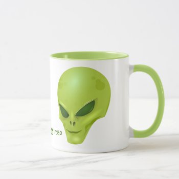 Green Alien Head Mug (ayy Lmao) by HumphreyKing at Zazzle