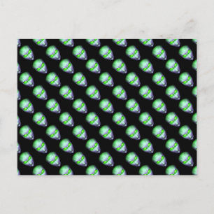 Green Alien Head Postcard