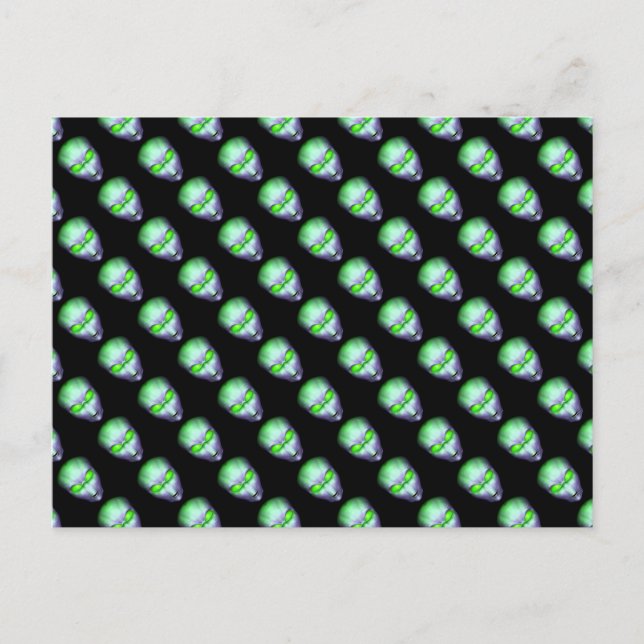Green Alien Head Postcard (Front)