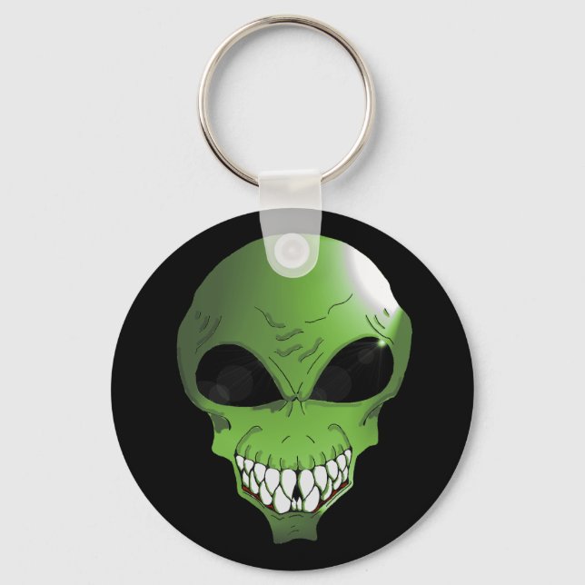 Green alien key-chain keychain (Front)
