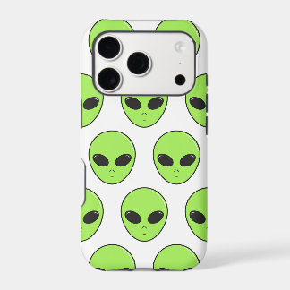 Green Alien Pattern iPhone 17 Pro Case