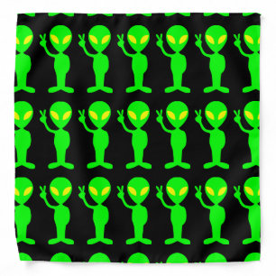 GREEN ALIEN PEACE BANDANA